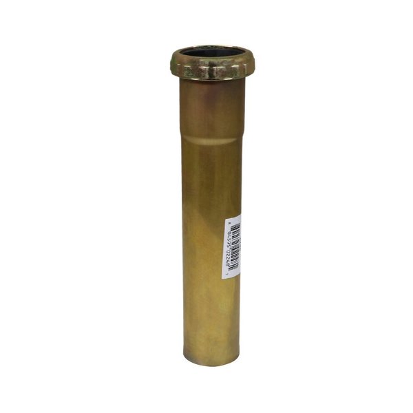 Everflow Slip Joint Extension Tube for Tubular Drain Applications, 17GA Brass 1-1/2"x12" 42412